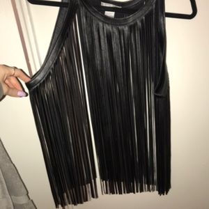 Alberto Makali Real Leather Complete Fringe Tank